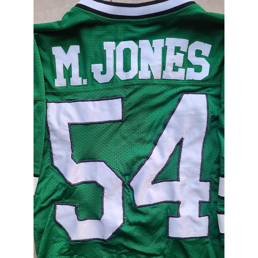 Marvin JONES #54 90s New York Jets RUSSELL Authentic SEWN jersey 44 M NFL vtg - Picture 6 of 10